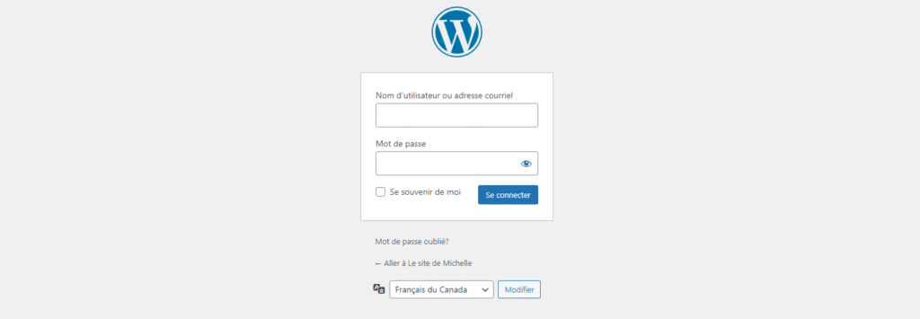 image du tableau de bord de WordPress